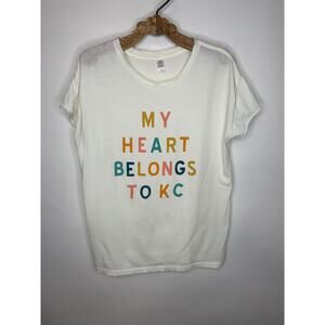 My Heart Belongs To Kansas City Graphic T Shirt Sz Medium
